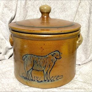 Rowe Pottery 2012 Historical Covered Crock Sheep Design